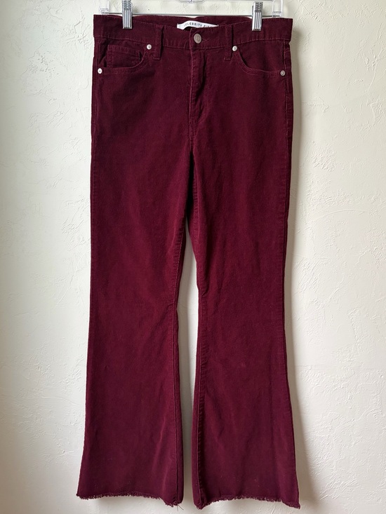 Celebrity Pink Pants - Celebrity Pink Burgundy Corduroy Flare Jeans Raw Hem Stretch Size 9/29